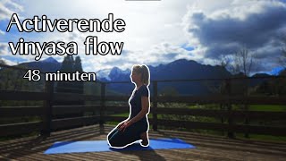 Yoga RouTine  Activerende vinyasa flow intermediate 48 minuten [upl. by Adnawat]