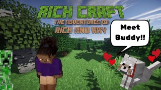 I FOUND A WOLF IN MINECRAFT 😍  Rich Craft Episode 2  New Friends and Foes [upl. by Morry]