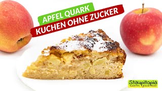 Apfel Quark Kuchen ohne Zucker  proteinreich Low Carb und super lecker 😋 [upl. by Aley]