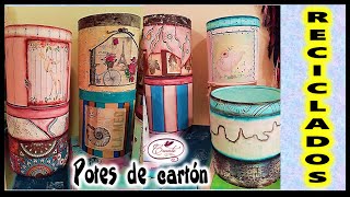 Decorar tarro de dulce leche Reciclar tarros y latas Reciclar tarros DIY Cardboard jars and cans [upl. by Yblok]