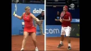 Kim Clijsters vs Lleyton Hewitt  2004 Exhibition in Bree Belgium  Highlights [upl. by Jenni483]