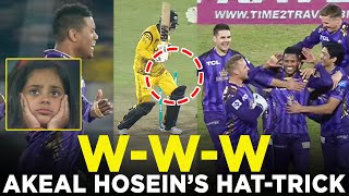 PSL 9  W  W  W  HATTRICK For Akeal Hosein  Peshawar Zalmi vs Quetta Gladiators  M2A1A [upl. by Oab]