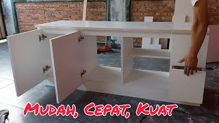 cara CEPAT bikin meja kabinet rak minimalis [upl. by Ferree979]