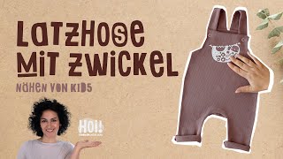 Latzhose mit Zwickel von Kid5 nähen [upl. by Nahpets]