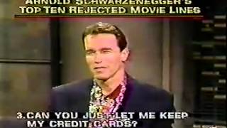 TOP 10 ARNOLD SCHWARZENEGGER REJECTED MOVIE LINES LETTERMAN 71191 [upl. by Illona]