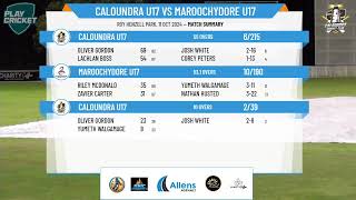 CALOUNDRA U17 v MAROOCHYDORE U17 [upl. by Annaeed]