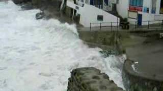 St Agnes Trevaunance Cove Storm Waves [upl. by Ahseat]