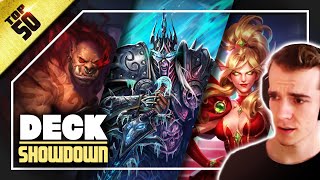 I tried the BEST DECKS in Top 50 Legend  Hearthstone Showdown in the Badlands [upl. by Ateiram]