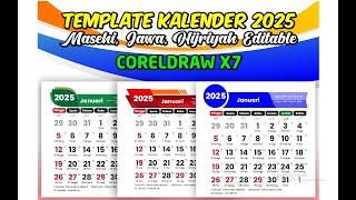 DOWNLOAD GRATIS TEMPLATE KALENDER 2025 CDR EDITABLE LENGKAP JAWA amp HIJRIYAH ISLAM [upl. by Disini]