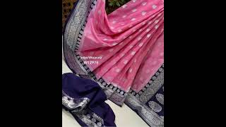 Benarasi handloom semi georgette soft silk sarees with silver zari boarder for 1999no9515592679 [upl. by Arette]