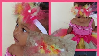 How to Make a Matching Tulle Headband for your Tutu Skirt [upl. by Semajwerdna]