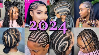 2024 New amp Latest MustTry UniqueAfrican Braiding Hair Hairstyles For Black Women  Cute 01 [upl. by Odraude]