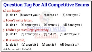 Questions Tags Practice Set01  Questions Tags in English grammar with Examples  Question tags [upl. by Suckow376]