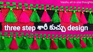 simple saree Kuchu kroshakuchu sareekuchudesign bridal saree kuchu Vaishu all in one thoughts [upl. by Yllom]