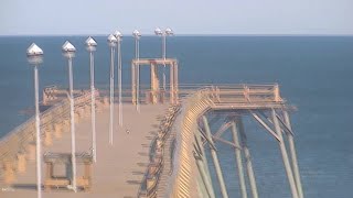 RAW VIDEO Surf and pier at Kure Beach on Saturday [upl. by Mitch]