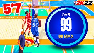 My 99 OVERALL 5’7” SLASHER is a GLITCH on NBA 2K22 INSANE CONTACT DUNKS in NBA 2K22 [upl. by Ynnavoj]