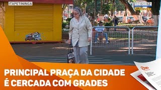 Principal praça da cidade é cercada com grades  TV SOROCABASBT [upl. by Anselme]