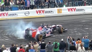 16yearold Max Verstappen crashes F1 car during demonstration event in Rotterdam [upl. by Anirres207]