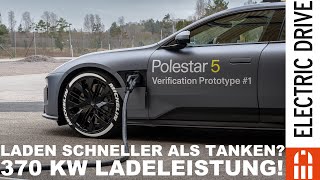 Polestar 5 Prototyp mit 370 kW Peakladeleistung dank XFC von StoreDot  laden schneller als tanken [upl. by Leunam]