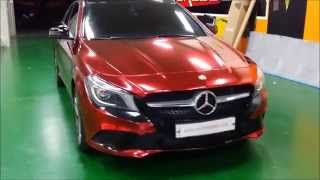 Benz CLA 200 Red Chrome Wrapping 벤츠 CLA200 레드크롬 랩핑 카스킨 [upl. by Atsirt]