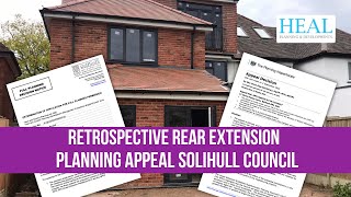 Retrospective Rear Extension Planning Appeal Solihull Council [upl. by Asilak358]