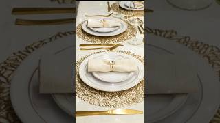 Most trending White amp Gold 🤍💛Dining table setting 👌 ✨️ [upl. by Anaujd617]