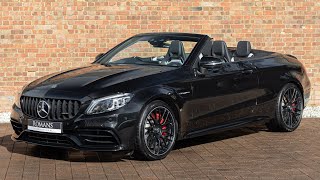 2019 Mercedes AMG C63 S Premium Plus Cabriolet  Obsidian Black  Walkaround amp Interior 4K [upl. by Jarnagin]