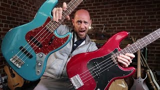 Jazz Bass Vs Precision Bass  can YOU tell the difference [upl. by Ahsinek]