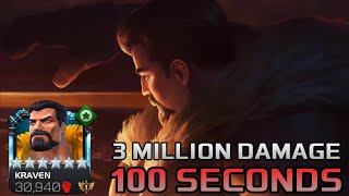 ASCENDED Kraven the Hunter Does 3 Million Damage In 100 Seconds  Mcoc [upl. by Eitirahc]