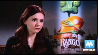 RANGO Interview  Abigail Breslin is the mouse to Johnny Depps Lizard [upl. by Ecirahc]