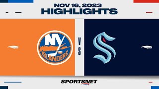 NHL Highlights  Islanders vs Kraken  November 17 2023 [upl. by Goggin]