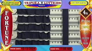 Tripura Fortune Lottery Live Morning draw On 12122024 At 1100 AM Live From Agartala [upl. by Nailluj]