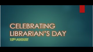 CELEBRATING LIBRARIAN’S DAY  Dr SR Ranganathan  Teacher Librarian [upl. by Ellicul]