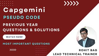 Capgemini Pseudo Code Questions  Previous Year Questions  Questions amp Solutions [upl. by Enilekaj]