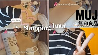 short shopping haul 🍥 muji bottle monthly planner clothes [upl. by Esile]