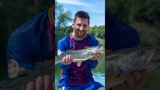 Messi vs Ronaldo Fishing 🐟😂 Mr Munna Football Shorts footballskill [upl. by Norry543]