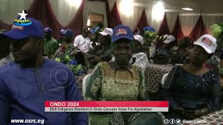 Election Ekiti indigenes in Ondo State canvass votes for Aiyedatiwa [upl. by Attenrev]