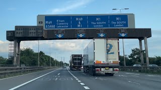 Exiting the M1 motorway at Junction 21 Leicester Fosse Park  200623  dashcam footage  ASMR [upl. by Ellehs]