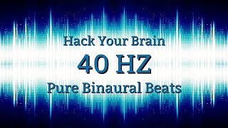 Pure 40 HZ Binaural Beats  The Frequency for Concentration Memory and Focus  NO Music [upl. by Trabue]