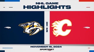 NHL Highlights  Predators vs Flames  November 15 2024 [upl. by Iahk]