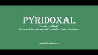 pyridoxal Pronounce pyridoxal with Meaning Phonetic Synonyms and Sentence Examples [upl. by Jt]