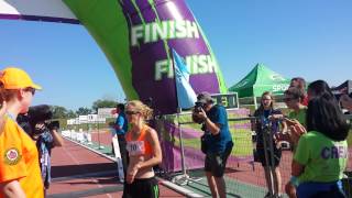 Manitoba Marathon Womens Winner Heather McGill of Grand Forks ND [upl. by Adnarahs]