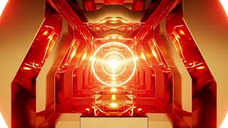 4K Glowing Red Circle Light In The Golden Tunnel  Animated Music Video [upl. by Gnouh564]