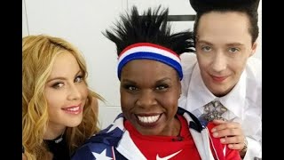 Leslie Jones Tara Lipinski and Johnny Weir Strut Their Stuff While Listening to Beyoncé [upl. by Gifford]