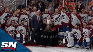 Avalanche Receive The Clarence Campbell Bowl After Winning The Western Conference Final [upl. by Wilscam]