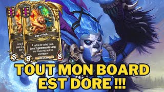 TOUT MON BOARD EST DORE   Hearthstone Battlegrounds Top Europe [upl. by Aizitel220]