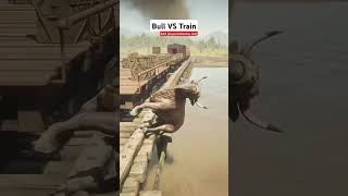 Bull vs train 😮 Rdr2 game shorts youtubeshorts [upl. by Adnohser454]