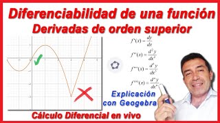 Cálculo Diferencial Clase 13 Diferenciabilidad de una función  Derivadas de orden superior [upl. by Ahsinrev]