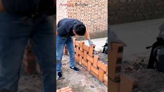 Amazing 3D brick wall design  brickwork bricklaying brick satisfying construction shortsfeed [upl. by Pryce103]