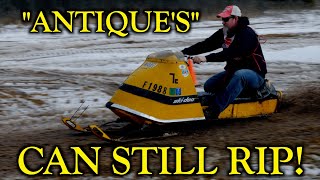 Vintage Snowmobile Race  Rapid River Relic Riders 18th Annual Snowmobile Show [upl. by Humo683]